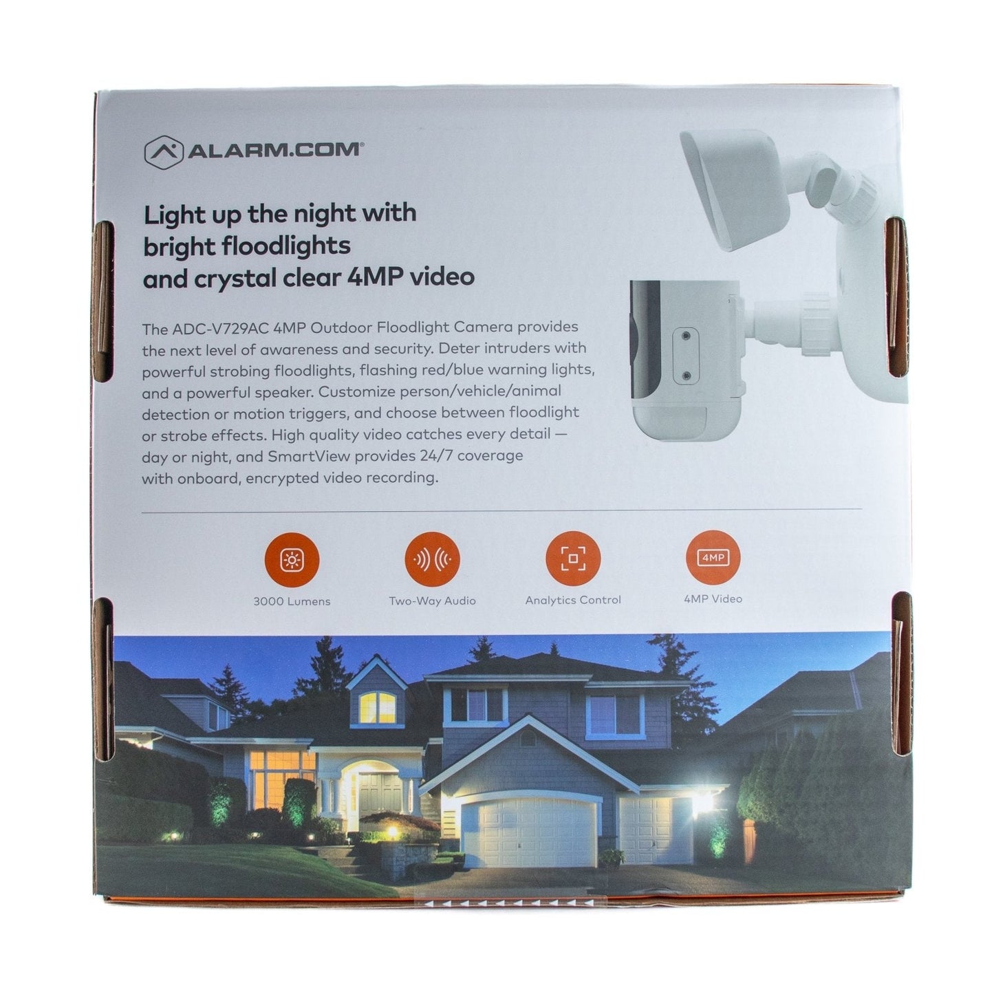Alarm.com 4MP Outdoor Floodlight Camera ADC - V729AC - AlarmSystemStore.com