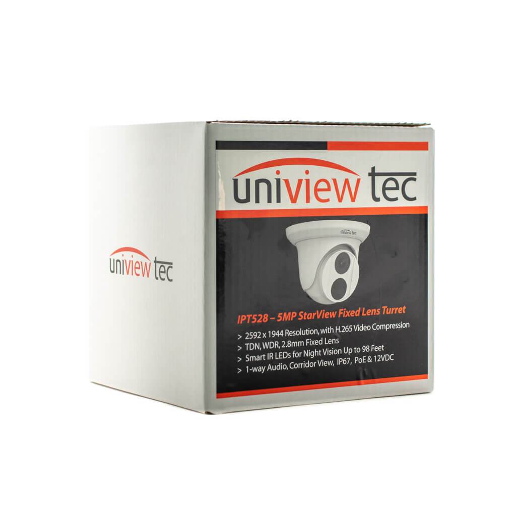 Uniview Tech IPT528 - 5MP H.265 IR Outdoor Turret Dome Camera 2.8mm lens - AlarmSystemStore.com
