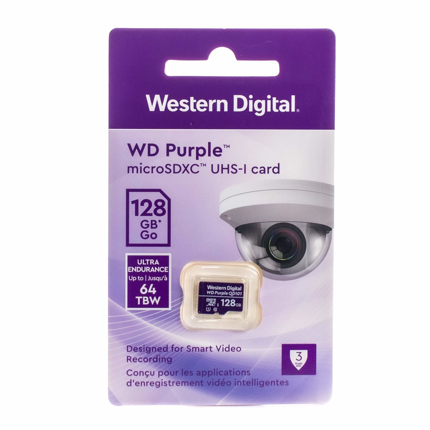 WD Purple Surveillance Grade 128 GB Micro SD Card - AlarmSystemStore.com